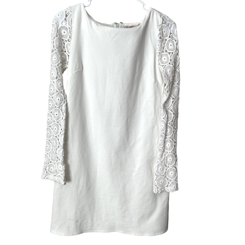 Philosophy Long Sleeve Dress White Embroidered Sleeves Size XS‎